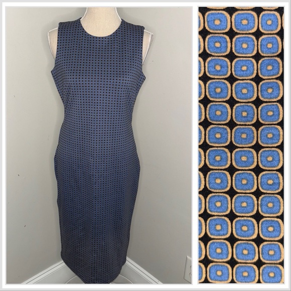 J. McLaughlin Dresses & Skirts - J McLaughlin NEW Devonshire sheath dress blue black tan geometric size Small